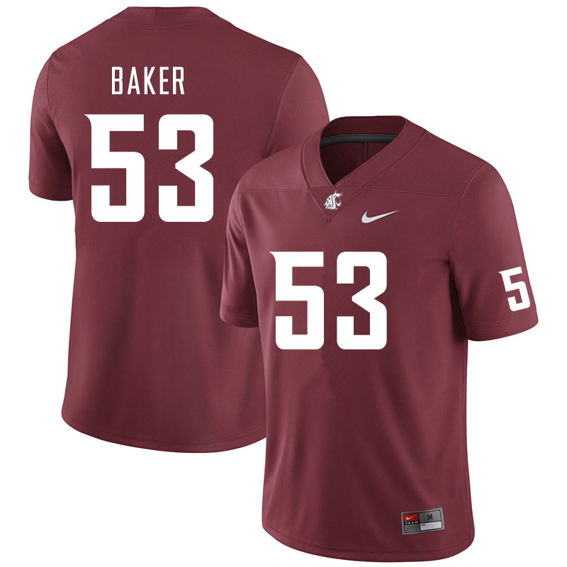 Men #53 Ricky Baker Washington State Cougars College Football Jerseys Sale-Crimson